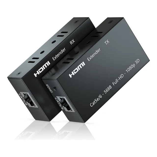 Extensor Hdmi De 60m Transmisor Y Receptor Cat5e Cat6 Rj45