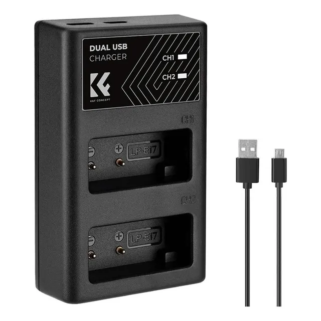 Cargador Doble K&f Concept Para Baterias Canon Lp-e17