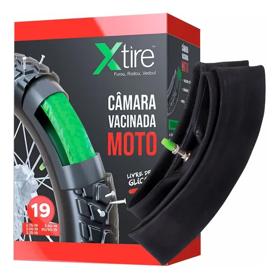 Câmara De Ar Moto Vacinada Xtire Aro 19 P/ Pneu Dianteiro Tipo da válvula Schrader