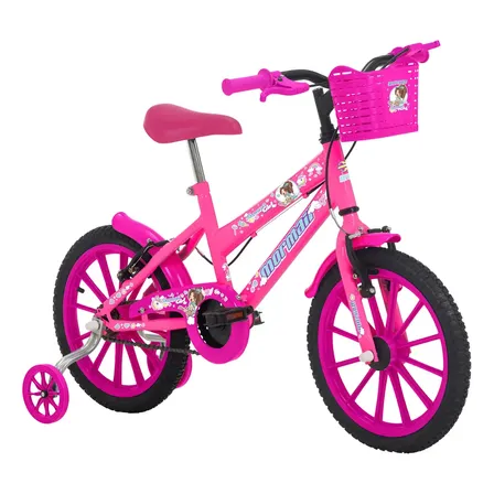 Bicicleta Aro 16 Com Cesta Pp Mtb Sweet Girl Rosa - Mormaii