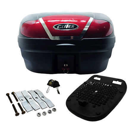 Bau Bauleto Para Motos 46l Boxer Vermelho Glider Bau Bauleto Para Motos 46l Boxer Vermelho Glider
