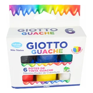 TĂȘmpera Guache 15ml 6 Cores Giotto Cores Vibrantes TĂȘmpera Guache 15ml 6 Cores Giotto Cores Vibrantes