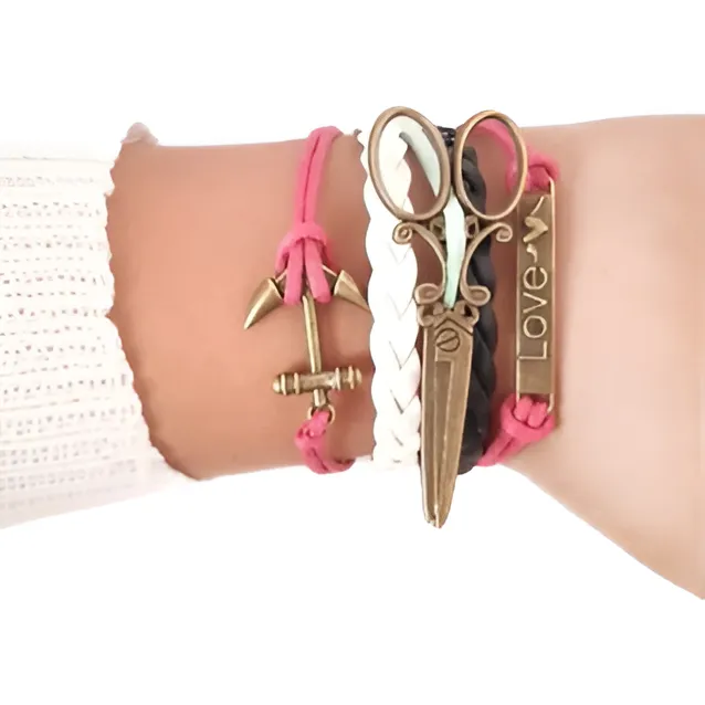 Manilla Pulsera Para Mujer En Cuero Sintético 