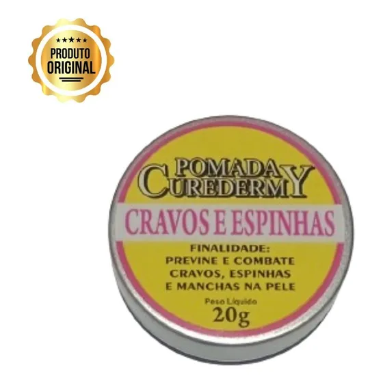 Pomada Para Cravos Espinhas E Manchas De Pele Curedermy 20g