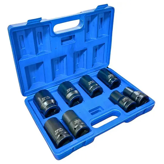 Soquetes De Impacto 1 Pol 19 A 41 Mm Kit 8 Peças Evald