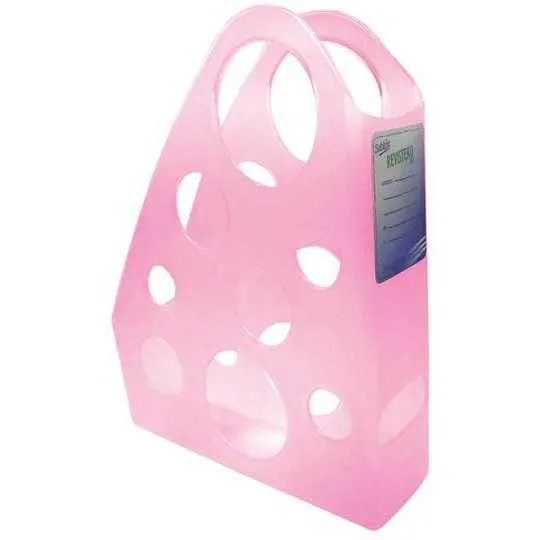 Revistero Plástico Sablón Rosa Tamaño Carta 4 Piezas