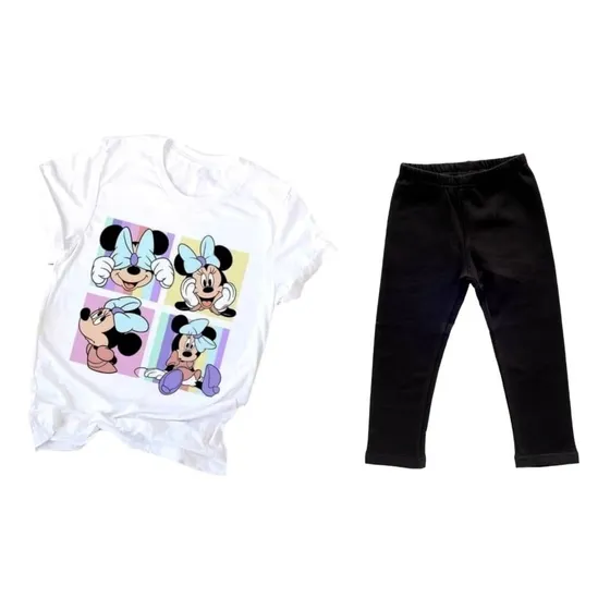 Conjunto De Niña Blusa Franela Leggins Mono