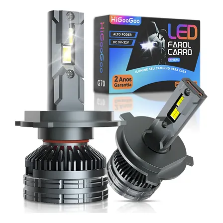 Higoogoo G70 Par Farol Carro Led H4 H1 H7 H11 Hb3 Hb4 H3 H27