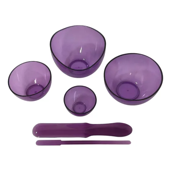 Kit Com 4 Cubetas E 2 Espátulas Para Cremes Original Estek