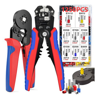 Alicate Terminales Crimpador Pinzas Pelacables+1250 Pcs Alicate Terminales Crimpador Pinzas Pelacables+1250 Pcs