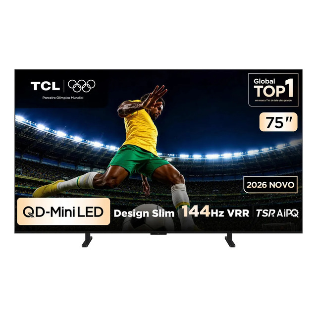 Smart TV TCL 75 Polegadas QLED Mini LED 4K A400M WiFi Bluetooth Google TV HDR10+ 144 Hz VRR 75A400M Smart TV TCL 75 Polegadas QLED Mini LED 4K A400M WiFi Bluetooth Google TV HDR10+ 144 Hz VRR 75A400M