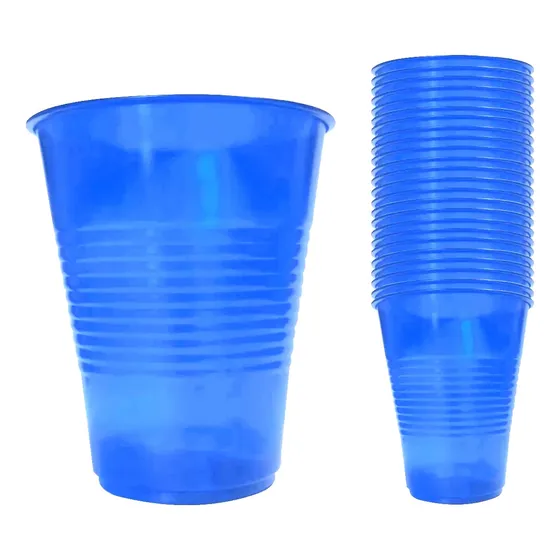 Vaso Neón Azul Aqua Primo Desechable 120 Pzas 10 Onzas