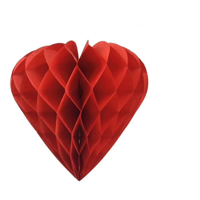Decoracion De Cumpleaños Corazon De Papel Plegable - 20cm