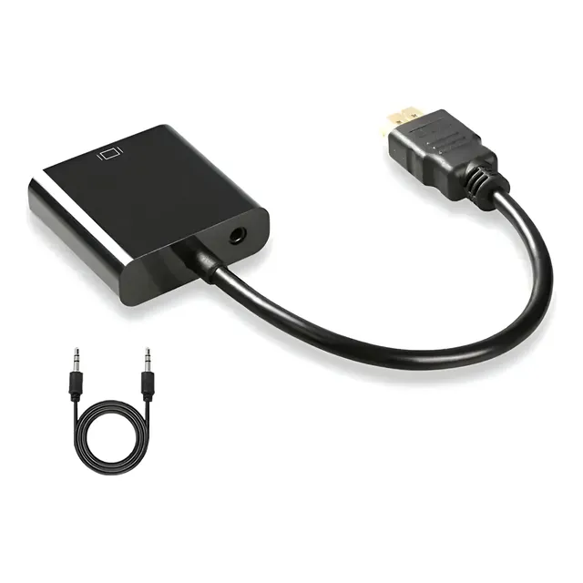 Adaptador Conversor Hdtv Compatible Hdmi A Vga Audio 1080 Hd