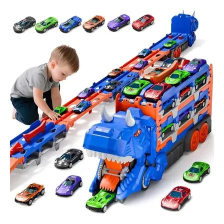 Caminhão Mibro Dinossauro Comendo Carros Brinquedo Com 6 Carros,Pode Engolir Carros Pequenos,Compatibilidade HotWeells,O Melhor Presente Para Uma Criança