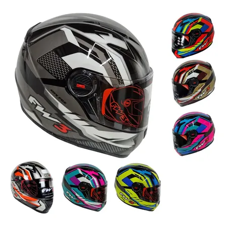 Capacete Fw3 Gtx Fox Fechado Com Oculos Interno