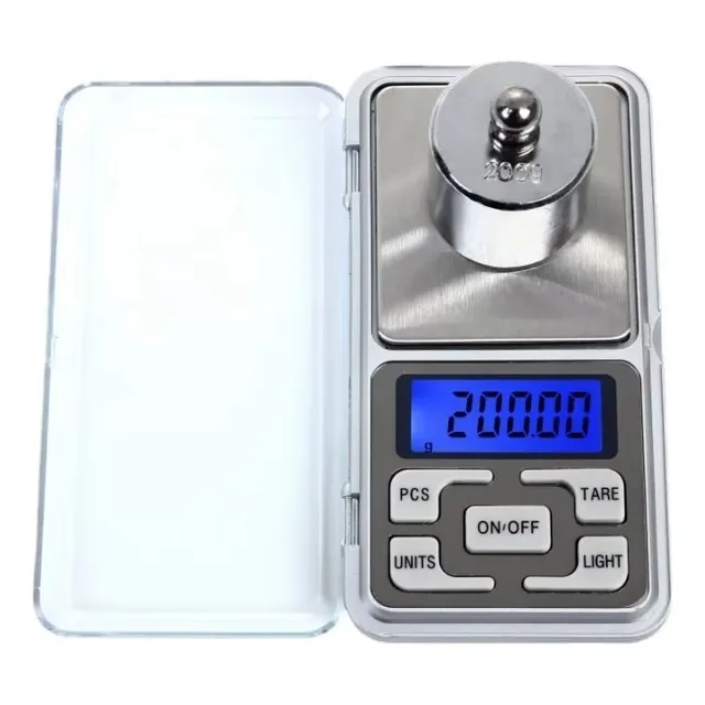 Balanza Digital Portatil Compacta Mide 0,01g A 200 Gramos