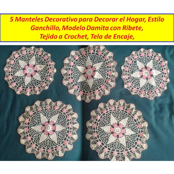 5 Manteles Tejido Crochet Ganchillo Para Decorar El Hogar