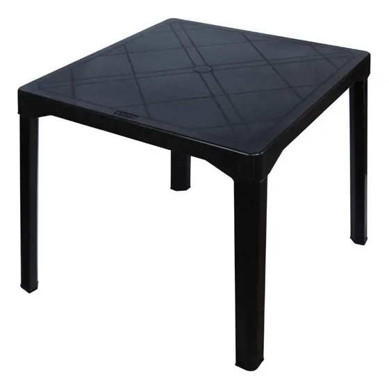 Mesa De Exterior Duna Forte De Plástico Color Negro