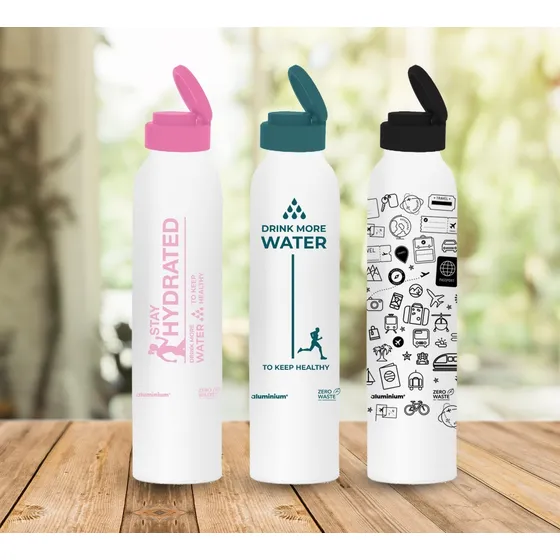 Botella Agua Aluminio Reutilizable Metálica Hombre Mujer