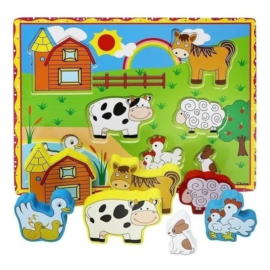 Rompecabezas De Alto Relieve Para Niños De Madera