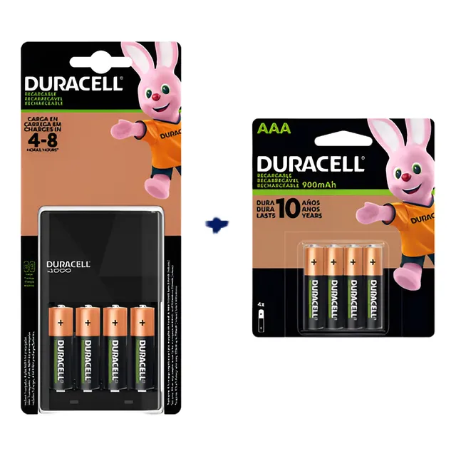 Cargador Duracell + 4 Pilas Aa + 4 Pilas Aaa Recargables