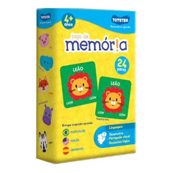 Jogo Memória Educativo Português, Inglês, Espanhol - Toyster