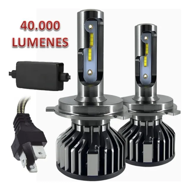 Luces Led H4 Par Bombillos Faros Alto Poder 40.000 Lúmenes
