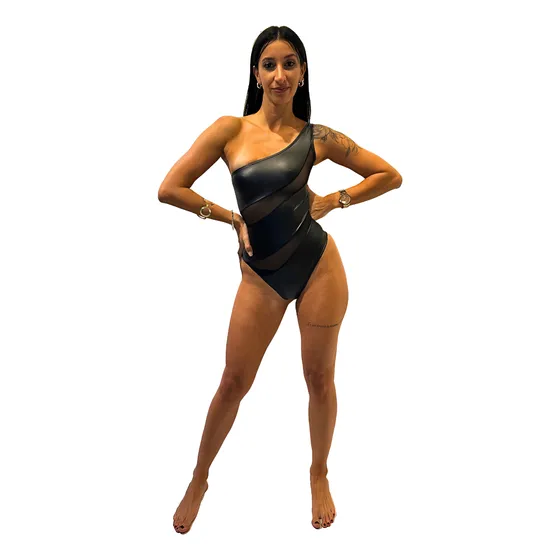 Body Mujer Engomado Lenceria Erotica Tull Transparente Moda