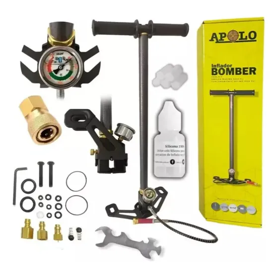 Bombín  Apolo Pcp 4 Etapas 4500 Psi  Pcp Bombín  Color Negro
