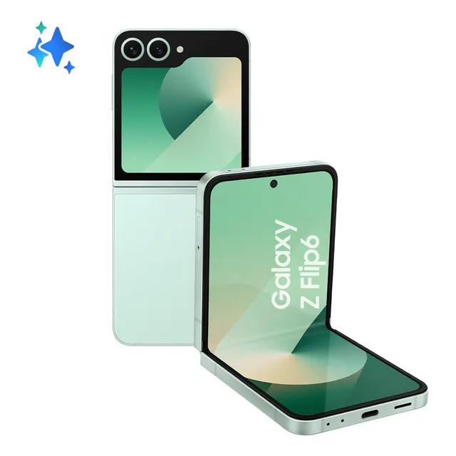 Teléfono celular Samsung Galaxy Z Flip6 5g, 512 GB, 12 GB de RAM, pantalla 6.7, cámara. Dual+ Selfie de 50 megapíxeles, Galaxy Air Green