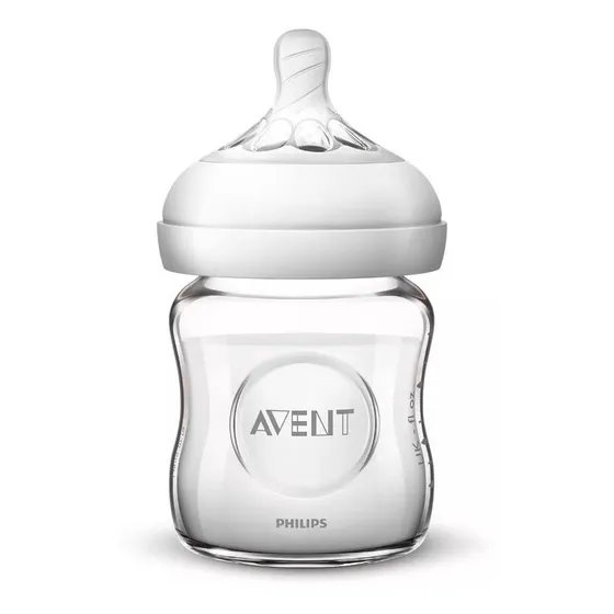 Biberon Avent Para Recien Nacido De Vidrio De 120 Ml Scf671 Color Blanco