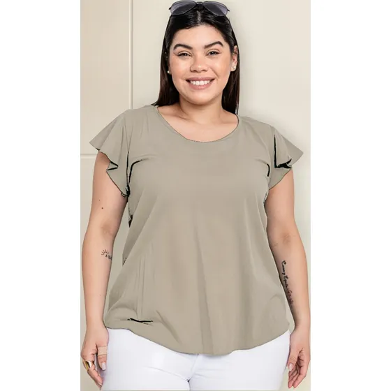 Blusa Fresca De Fibrana Para Verano De Mujeres Talles Amplio