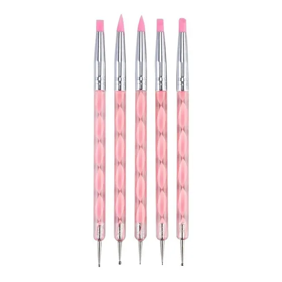 5pcs Set Nail Art Dual End Gel Silicona Talla Build