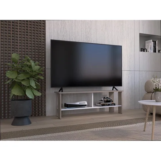 Mesa Para Tv Navi, Hasta 65, Bardolino Y Blanco Marquez