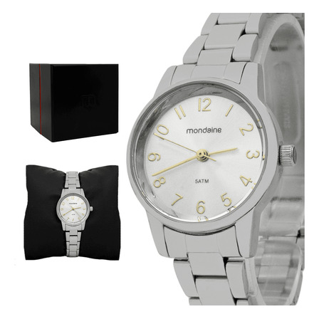 Relógio Feminino Mondaine Aço Inoxidável Prata Original Relógio Feminino Mondaine Aço Inoxidável Prata Original