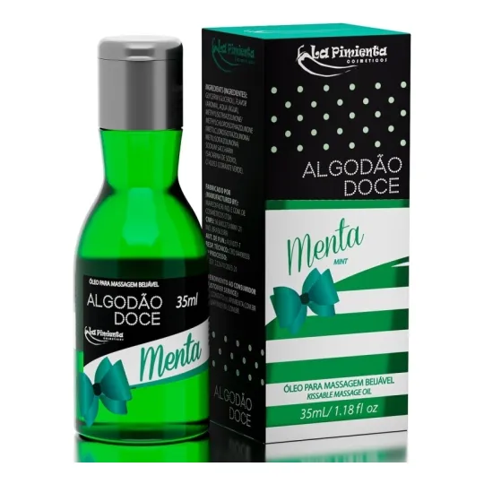 Gel De Massagem Óleo Beijável Algodão Doce Sabor Menta