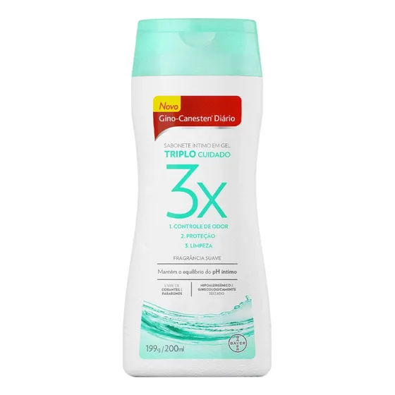 Sabonete Íntimo Diário Gel Triplo Cuidado 200ml Ginocanesten