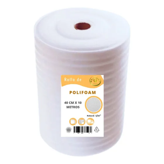 Polifoam Delgado Rollo Espuma Sustituto Burbuja 40cmx10mts