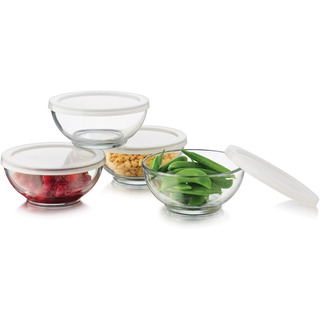 Tazones Bowl De Vidrio Con Tapa 8 Piezas 435ml Tazones Bowl De Vidrio Con Tapa 8 Piezas 435ml