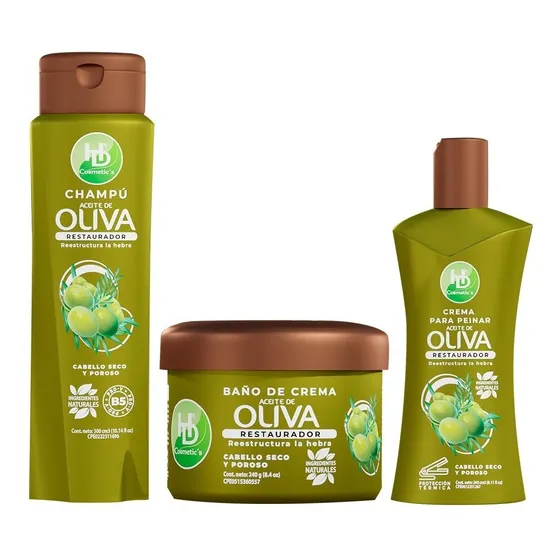Combo Shampoo Aceite De Oliva By Hd Cosmetics