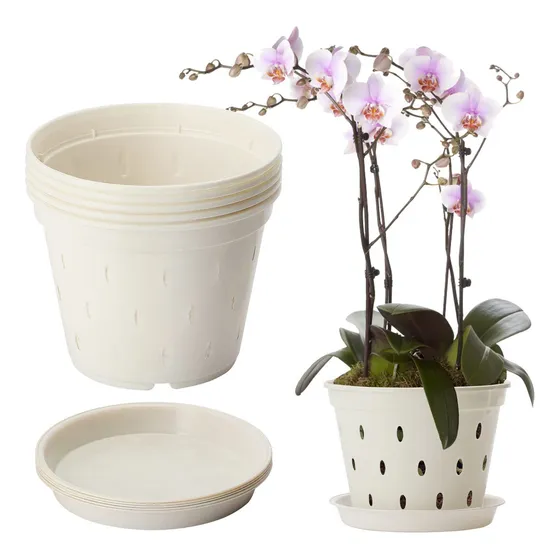 Juego De 5 Macetas De Orquídeas De 5.6 Pulgadas Con