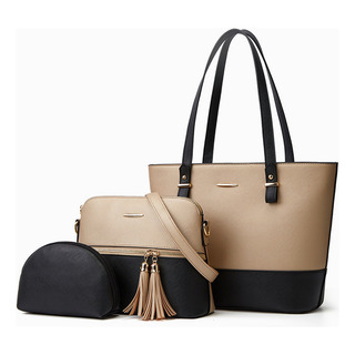 Bolsas Para Mujer De Cuero Pu Impermeable Tote Elegante 3pzs Bolsas Para Mujer De Cuero Pu Impermeable Tote Elegante 3pzs