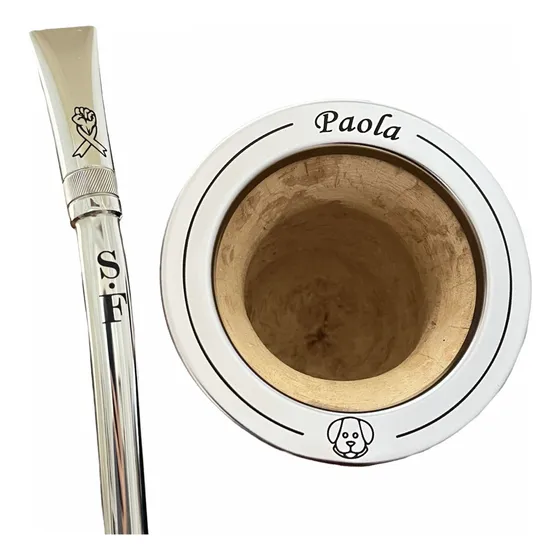 Kit Mate Y Bombilla Personalizados Con Grabado Láser 