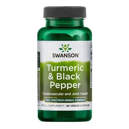 Cúrcuma 600 mg con pimienta negra 60 cápsulas - Sabor a cúrcuma Swanson sin sabor