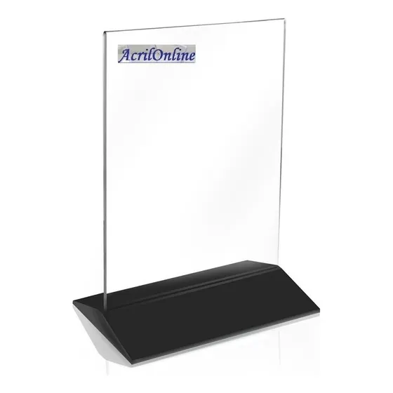 10 Porta Menú Acrílico 13x18 Base Plást Negra Qr Acrilonline