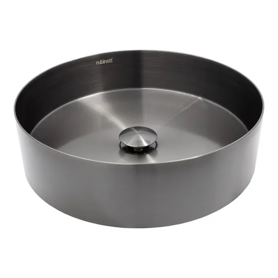 Ovalin Lavabo Redondo Acero Inoxidable 304 Negro Super Lujo