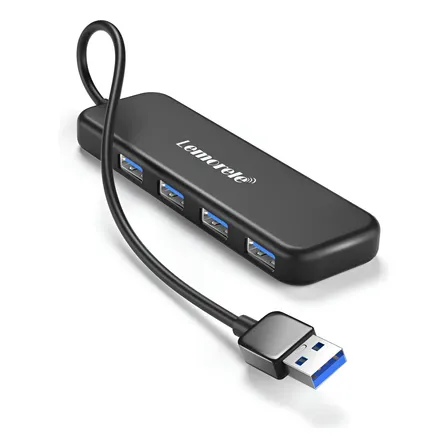 Lemorele Tc55 4-port Usb Hub Black 3.0 5gbps Preto