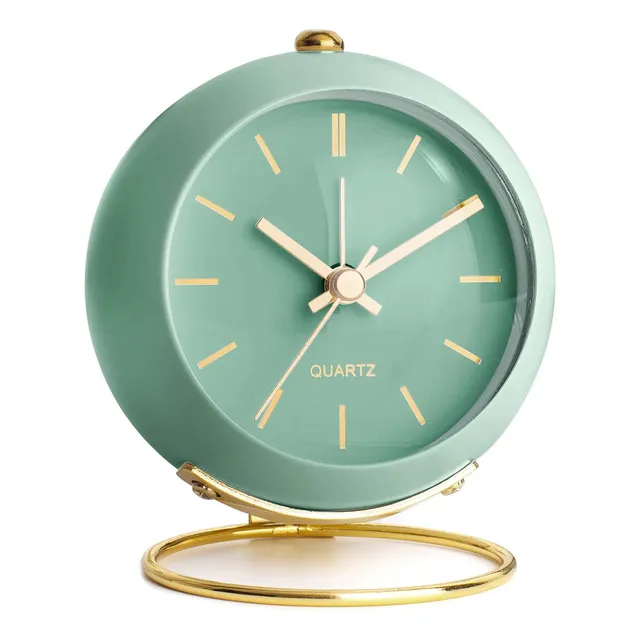 Reloj Despertador Analógico Estilo Retro Verde - Con Luz 