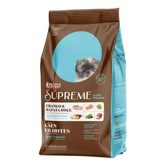 Ração Quatree Supreme para Filhotes de Raças Pequenas Sabor Frango e Batata Doce 3 kg